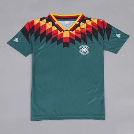 1994 German Rétro Jersey football shirt Coupe du monde Klinsmann #18 Top blanc /& vert