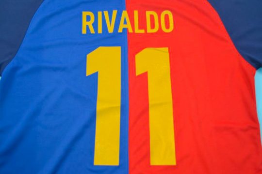 Rivaldo Nameset, Barcelona 1999-2000 Home Short-Sleeve Centenary