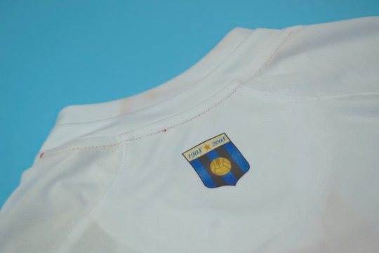 Shirt Collar Back, Inter Milan 2007-2008 Away Centenary Short-Sleeve