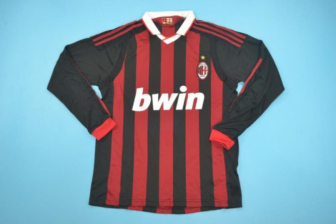 Tienerjaren Verrast fout AC Milan 2009-2010 Home Long-Sleeve Jersey [Free Shipping]