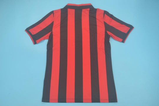 Shirt Back Blank, AC Milan 1990-1991 European Cup Logo Short-Sleeve