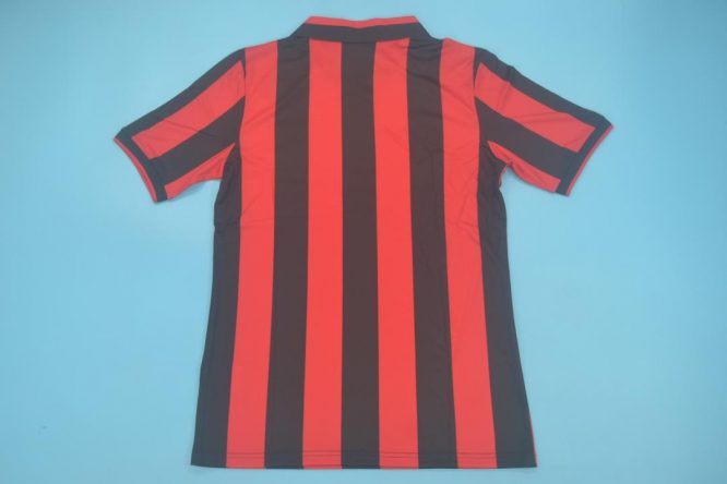 Shirt Back Blank, AC Milan 1990-1991 European Cup Logo Short-Sleeve
