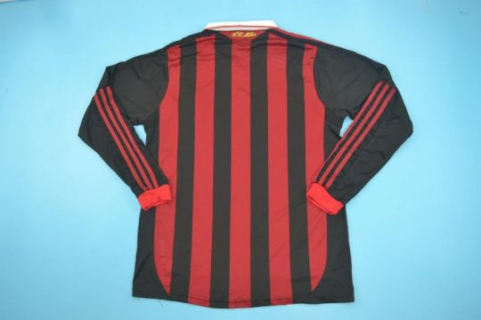 Shirt Back Blank, AC Milan 2009-2010 Home Long-Sleeve Kit