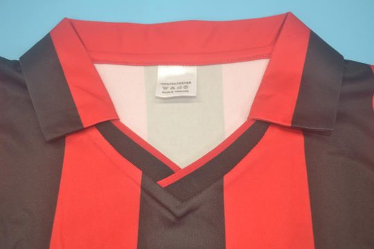 Shirt Collar Front, AC Milan 1990-1991 European Cup Logo Short-Sleeve