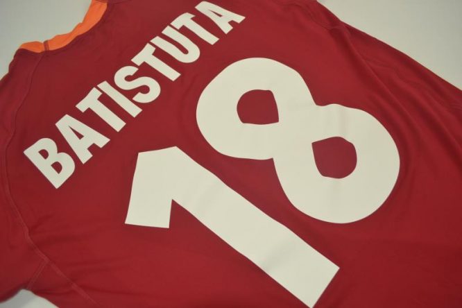 Batistuta Back Alternate, AS Roma 2000-01 Short-Sleeve Home Kit