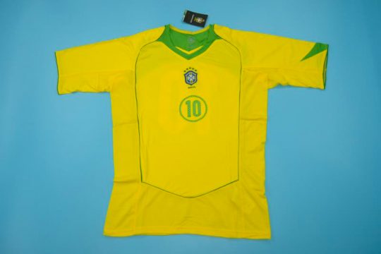 Ronaldinho Front Nameset, Brazil 2004 Home Copa America Short-Sleeve