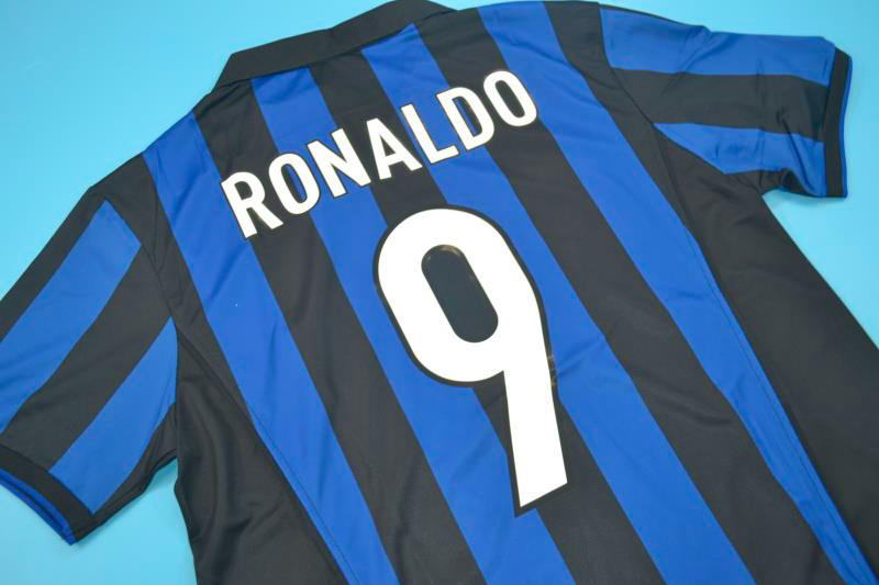 Ronaldo #9 1998-1999 Inter Milan Homekit Nameset Printing 
