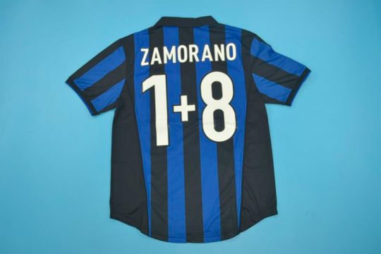 Zamorano 8+1 Nameset, Inter Milan 1998-1999 Home Short-Sleeve