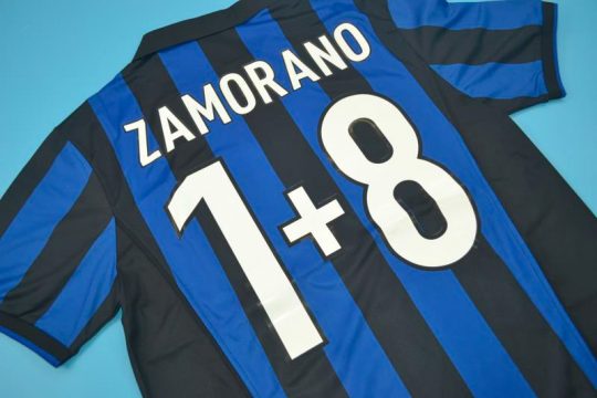 Zamorano 8+1 Nameset Alternate, Inter Milan 1998-1999 Home Short-Sleeve