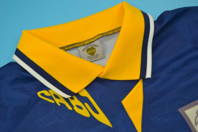 Shirt Collar Front, Boca Juniors 1995 Home Short-Sleeve