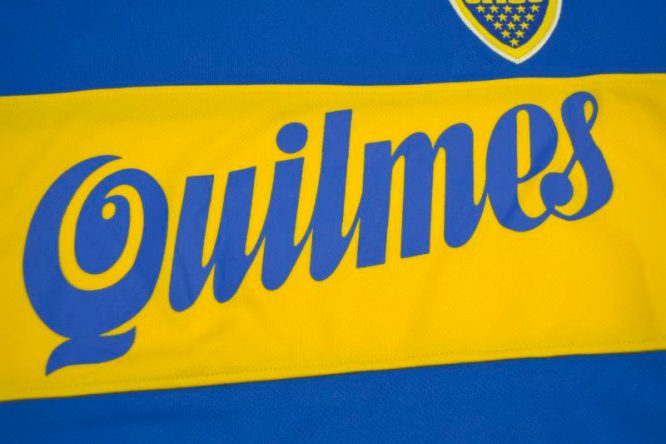 Shirt Front Quilmes Imprint, Boca Juniors 1999-2000 Home Short-Sleeve