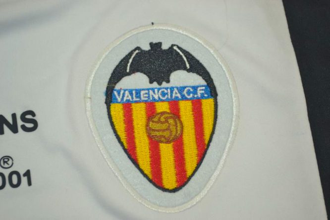 Jersey Valencia Emblem, Valencia 2000-2001 Home Short-Sleeve Kit UCL Final