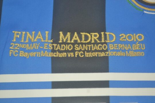 Shirt Final Embroidery, Inter Milan 2009-2010 European Cup Final Home Long-Sleeve Kit