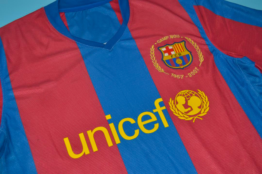 Barcelona 2007-2008 Home Short-Sleeve Retro Shirt [Free Shipping]
