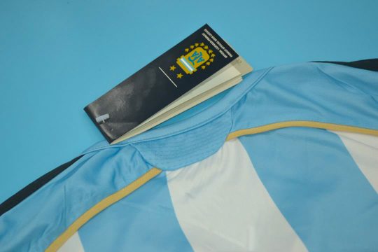 Shirt Collar Back, Argentina 2006 World Cup Home Short-Sleeve