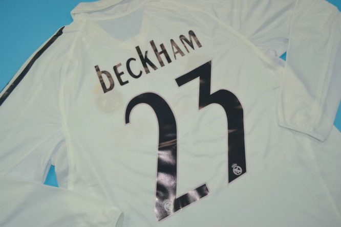 Beckham Back Alternate, Real Madrid 2005-2006 Home Long-Sleeve