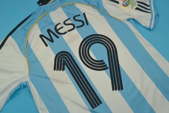 Messi Nameset Alternate, Argentina 2006 World Cup Home Short-Sleeve