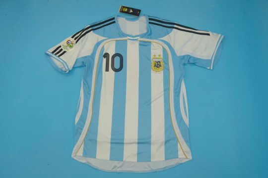 Riquelme Front Nameset, Argentina 2006 World Cup Home Short-Sleeve