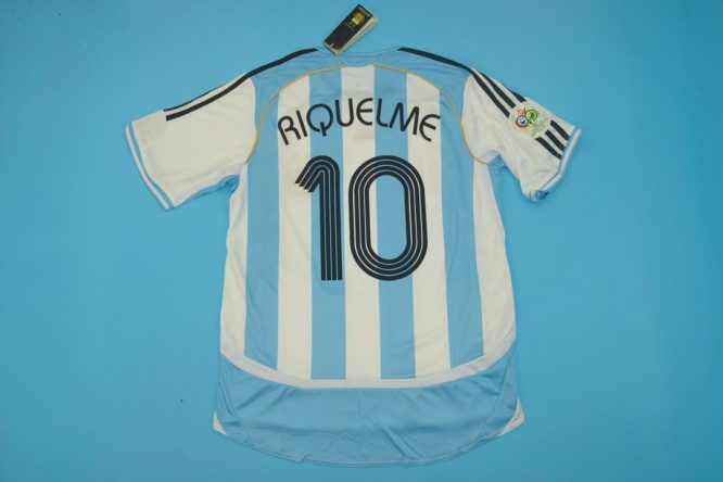 Riquelme Nameset, Argentina 2006 World Cup Home Short-Sleeve