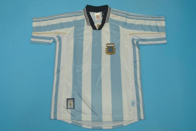 Shirt Front, Argentina 1998 World Cup Home Short-Sleeve