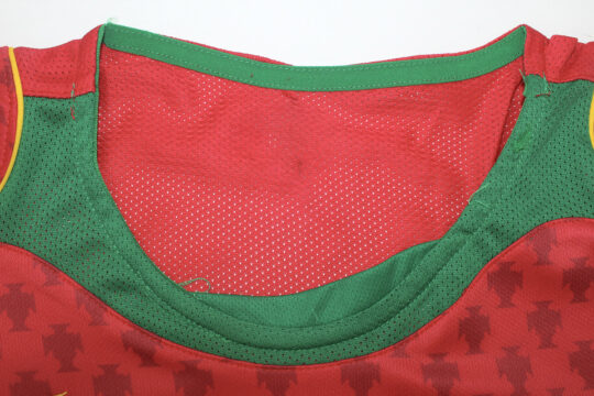Shirt Collar Front, Portugal Euro 2004 Home Short-Sleeve Jersey