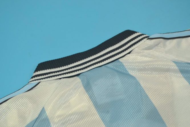 Shirt Collar Back, Argentina 1998 World Cup Home Short-Sleeve