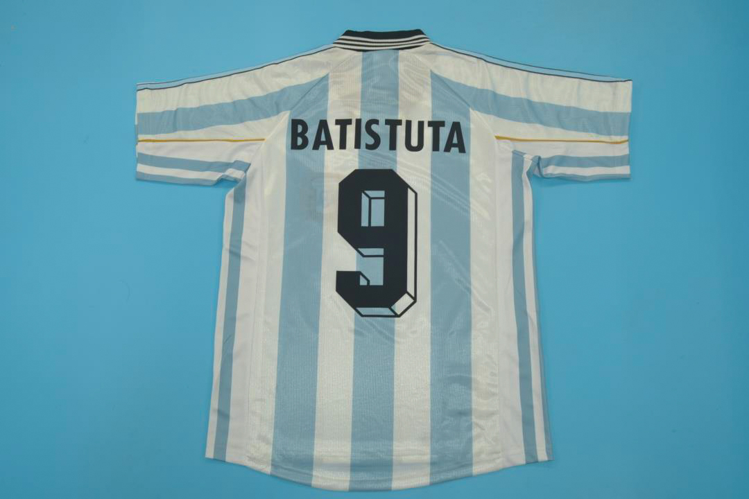 Set Flock Nameset Home Maillot Jersey shirt Argentine Argentina 1998 