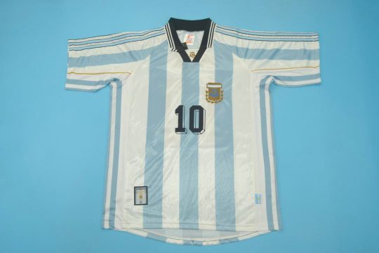 Ortega Nameset Front, Argentina 1998 World Cup Home Short-Sleeve