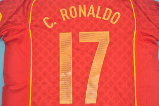 Ronaldo Nameset, Portugal Euro 2004 Home Short-Sleeve Jersey
