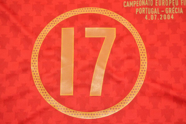 Ronaldo Nameset Front, Portugal Euro 2004 Home Short-Sleeve Jersey