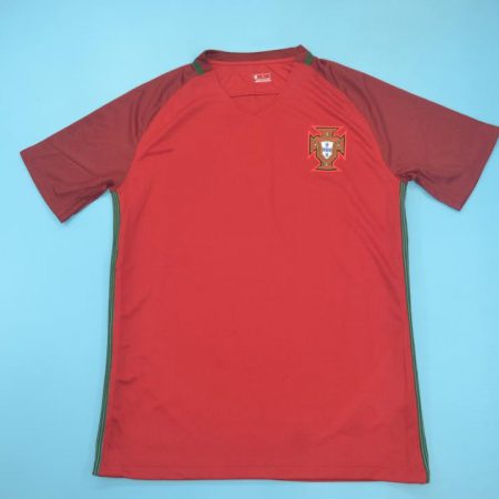 Shirt Front, Portugal Euro 2016 Home Short-Sleeve