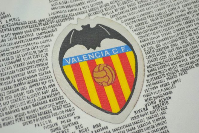 Shirt Valencia Logo, Valencia 2009-2010 Home Short-Sleeve