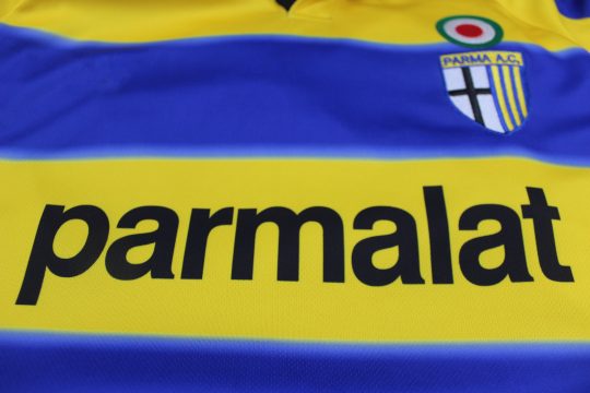 Shirt Parmalat Emblem, Parma 1999-2000 Home Long-Sleeve Kit