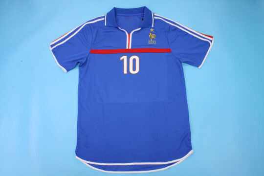 Zidane Nameset Front - France 2000 Home Short-Sleeve Jersey