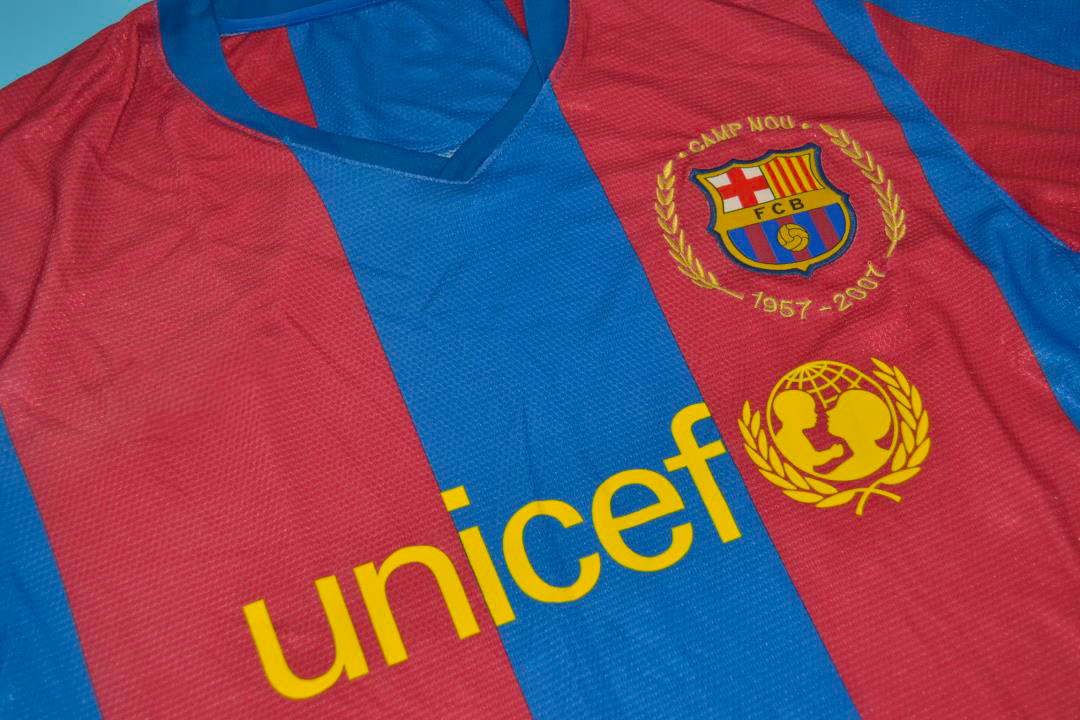 Barcelona 2007-2008 Home Long-Sleeve Retro Jersey [Free Shipping]