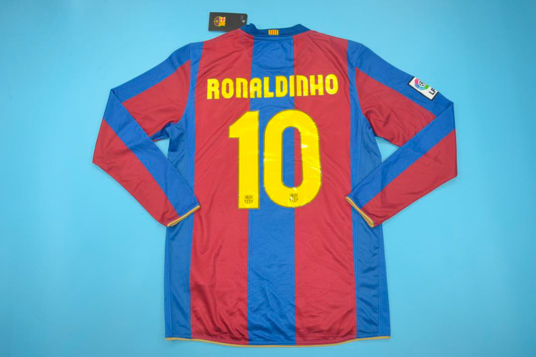 FC Barcelona 2007-2008 Home Long-Sleeve Football Shirt [As worn by Henry,  Messi & Ronaldinho]