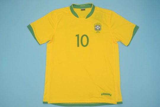 Ronaldinho Nameset Front, Brazil 2006 World Cup Home Short-Sleeve