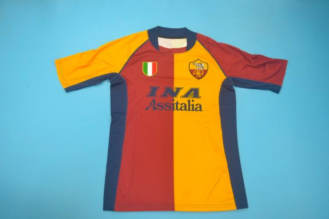 Shirt Front, AS Roma 2001-2002 European Edition Short-Sleeve