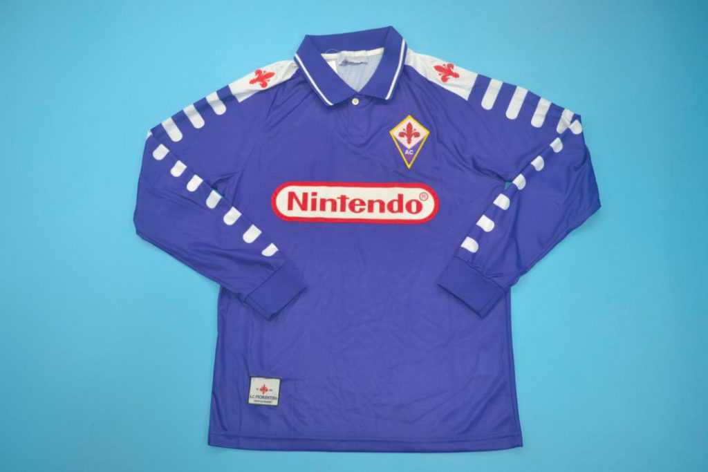 Fiorentina 1998-99 Home Long-Sleeve "Nintendo" Jersey [Free Shipping]