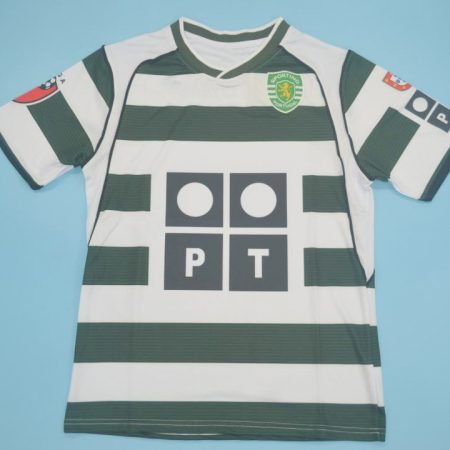 Shirt Front, Sporting Lisbon 2001-2002 Home Short-Sleeve