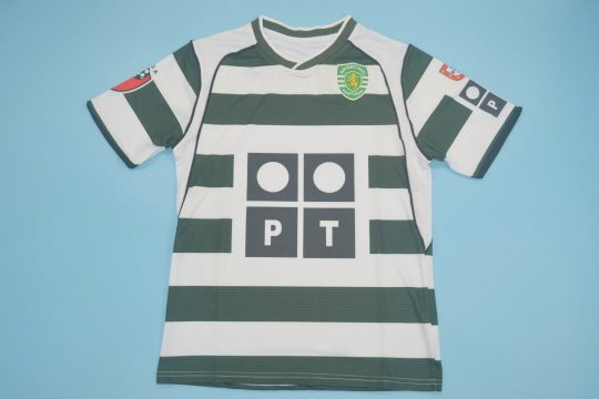 Shirt Front, Sporting Lisbon 2001-2002 Home Short-Sleeve