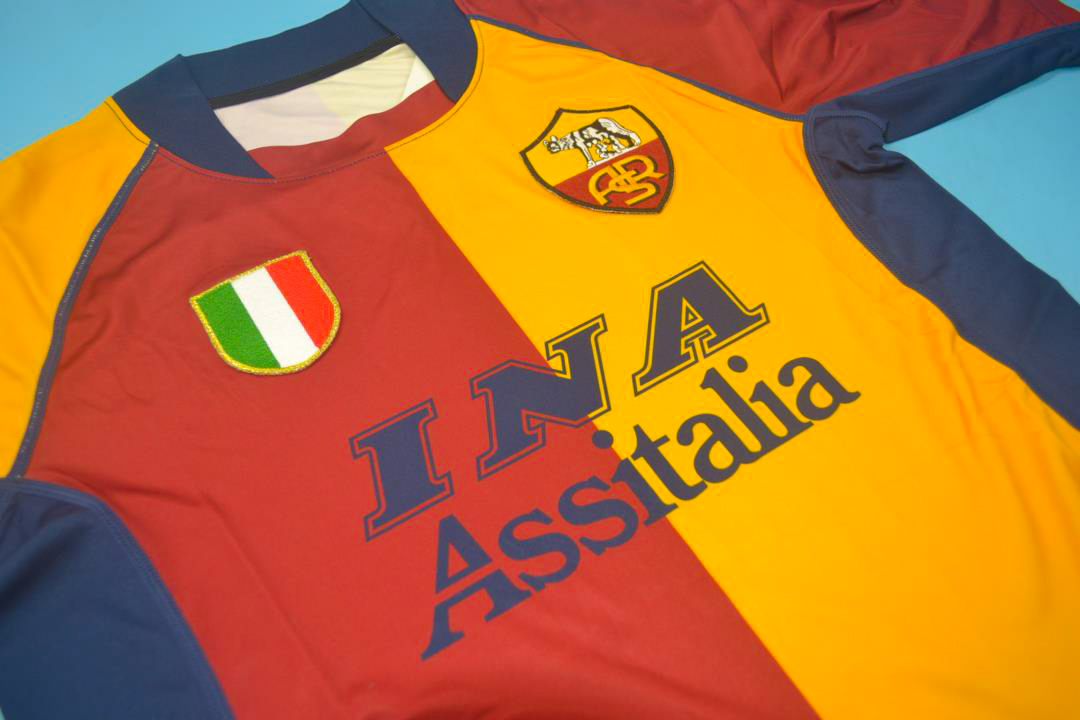 bofetada Bajar pandilla AS Roma 2001-02 UCL Edition Home Short-Sleeve Jersey [Free Shipping]