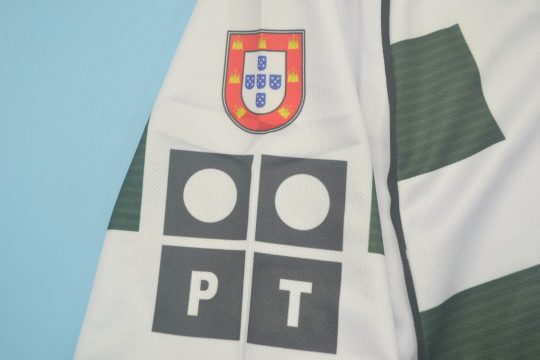 Shirt Sleeve Closeup, Sporting Lisbon 2001-2002 Home Short-Sleeve