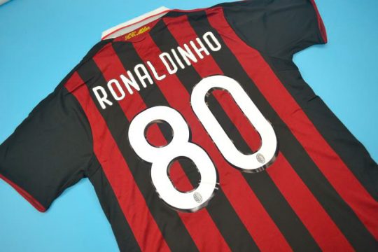 Ronaldinho Nameset Alternate, AC Milan 2009-2010 Home Short-Sleeve