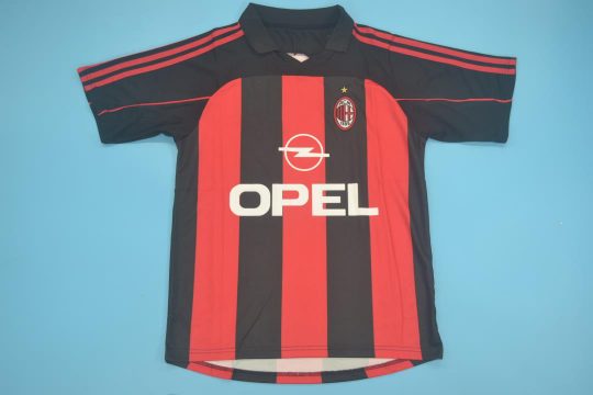 Shirt Front, AC Milan 2000-2002 Home Short-Sleeve
