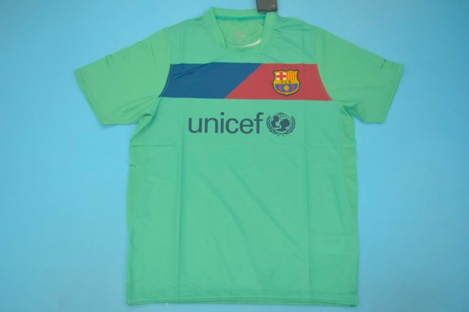 Shirt Front, Barcelona 2010-2011 Away Green Short-Sleeve