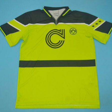 Shirt Front, Borussia Dortmund 1996-1997 Champions League Final Home Short-Sleeve