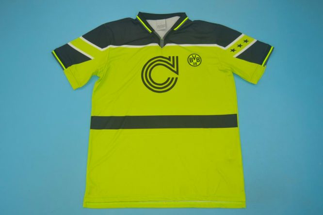 Shirt Front, Borussia Dortmund 1996-1997 Champions League Final Home Short-Sleeve