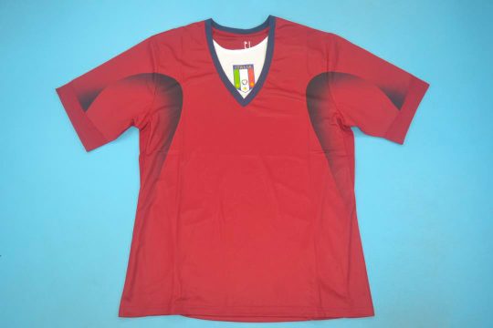 Shirt Front, Italy 2006 Goalkeeper Away Red Buffon Short Sleeve