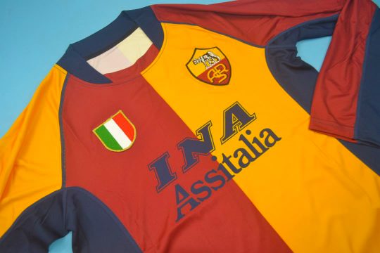 Shirt Front Alternate, AS Roma 2001-2002 European Shirt Long-Sleeve